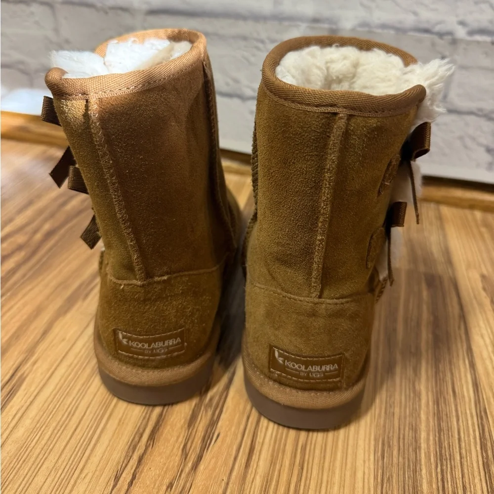 Koolaburra by UGG Tan Kids Boots with Bows, sz 2